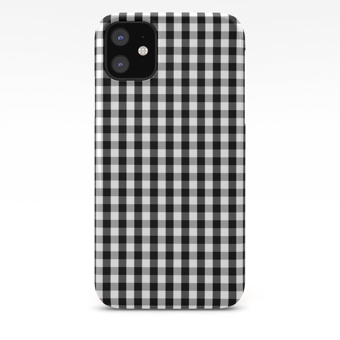 Classic Black & White Gingham Check Pattern iPhone Case