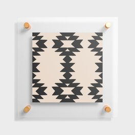 Geometric Southwestern Minimalist Pattern Black Floating Acrylic Print