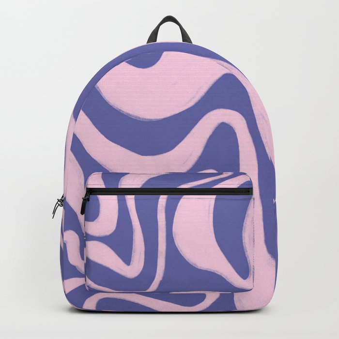 Retro Very Peri + Blush Pink Liquid Swirl Backpack