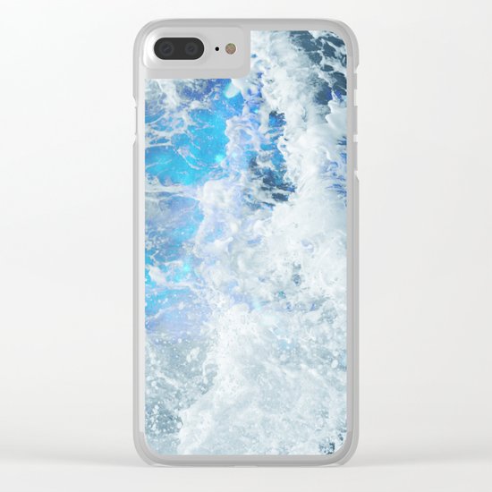 Blue Ocean Glow Clear iPhone Case