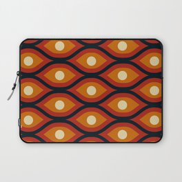 Groovy Abstract Colorful Retro Pattern - Red and Orange Laptop Sleeve