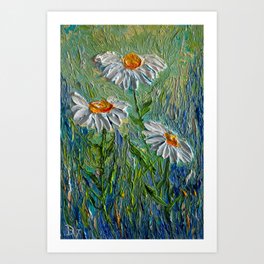 Three daisies Art Print