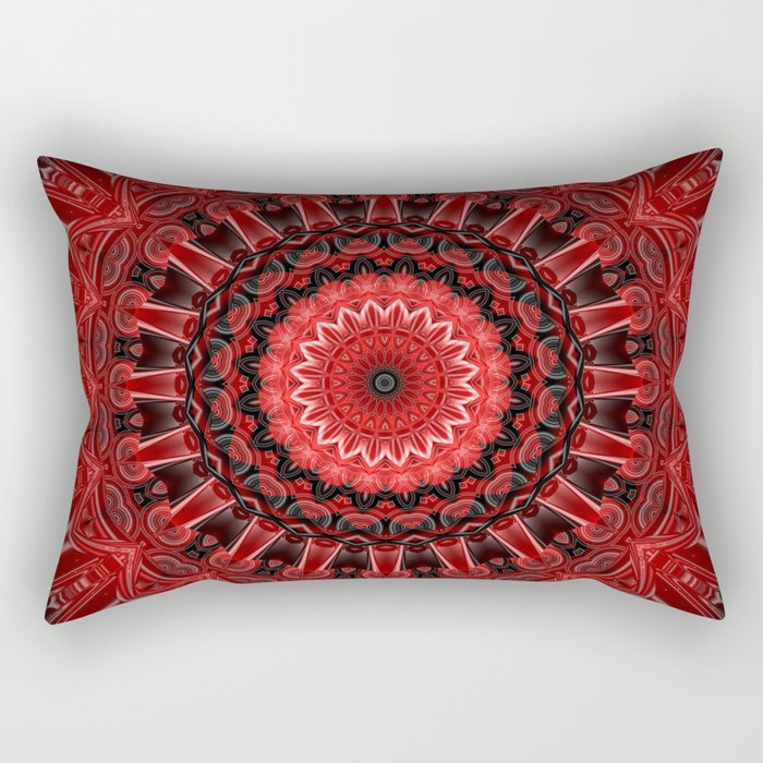 Mandala deep red Rectangular Pillow