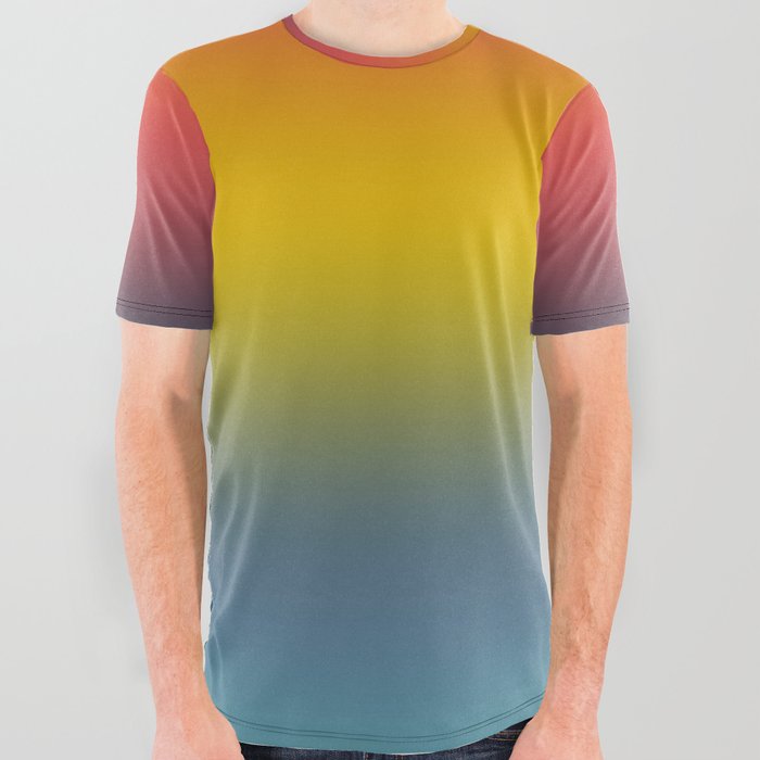 Nobutomo Abstract Design Color Gradient All Over Graphic Tee By