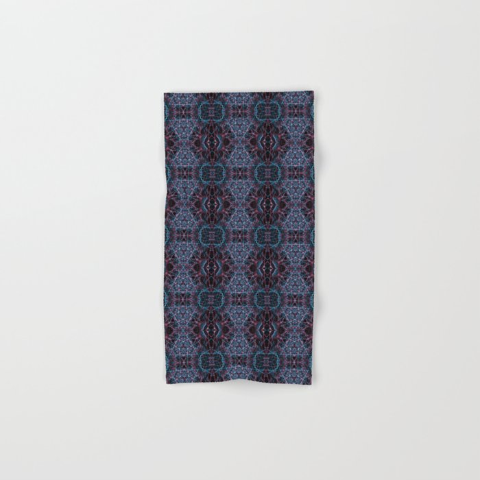 Liquid Light Series 61 ~ Blue & Red Abstract Fractal Pattern Hand & Bath Towel