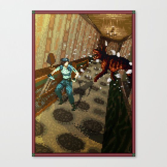 Pixel Art series 10 : Dogs Canvas Print