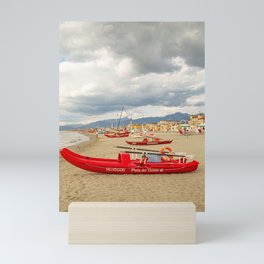 Italian Beach Scene Mini Art Print