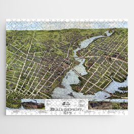 View of Bridgeport, Ct. 1875 vintage pictorial map Jigsaw Puzzle