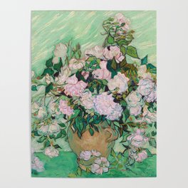 Pink Roses Van Gogh Poster