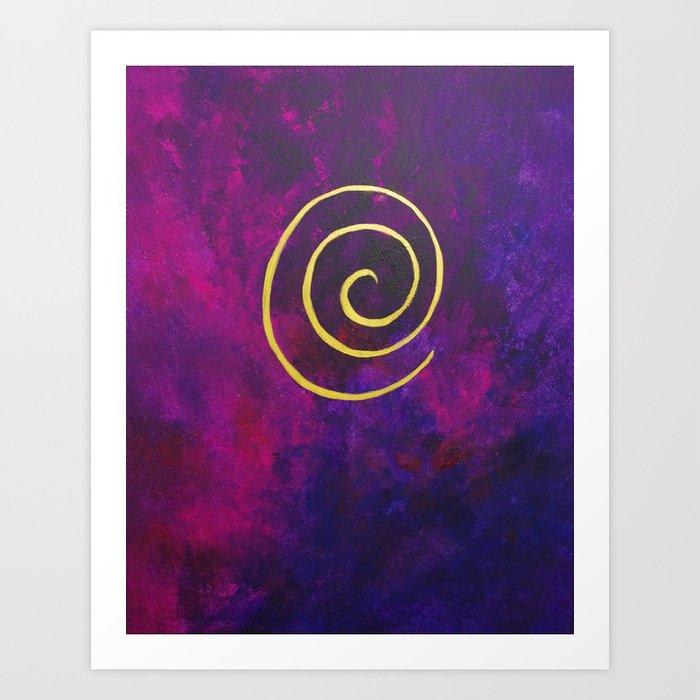 Philip Bowman Infinity Deep Purple And Gold Abstract Modern Art Painting Art Print | Painting, Abstract, Philip-bowman, Infinity, Deep-purple, Purple, Gold, Golden-spiral, Abstract, Art