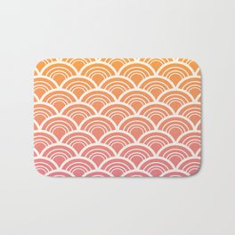Japanese Seigaiha Wave - Orange & Pink Bath Mat