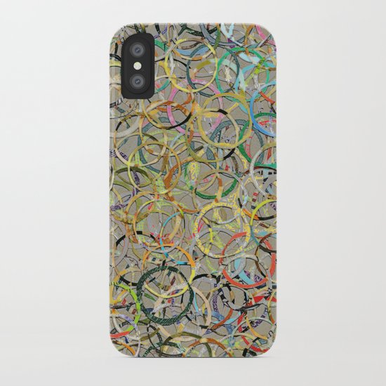 Rainbow Circles Collage iPhone Case