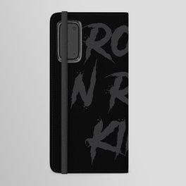 Rock and Roll King Typography Black Android Wallet Case