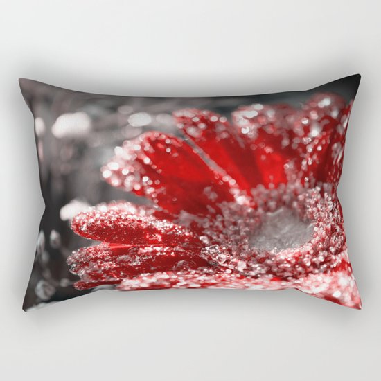 Melting red daisy Winterblossom - Flower and ice Rectangular Pillow