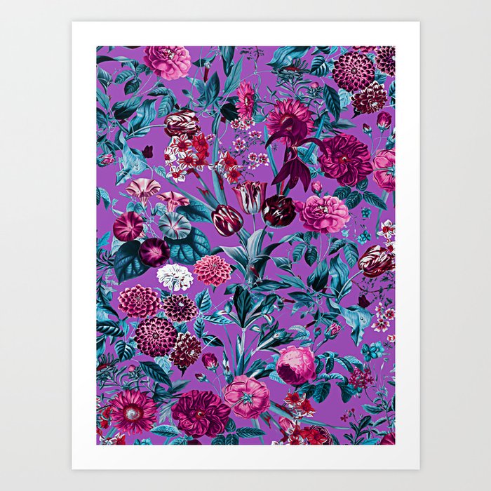 Romantic Floral Pattern Art Print