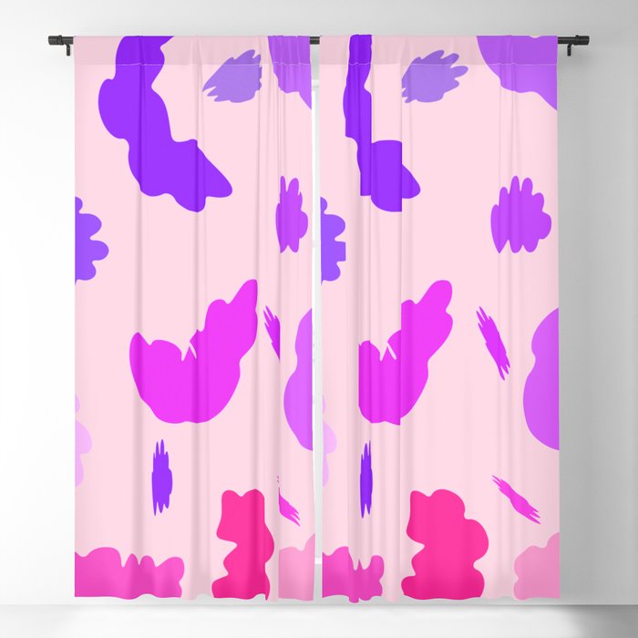 Purple wet paper swirls  Blackout Curtain