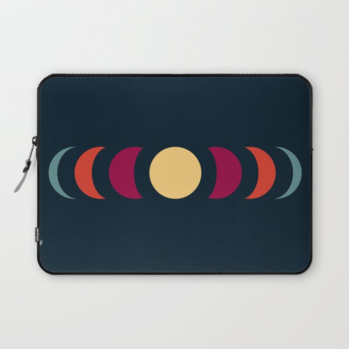 Minimal Abstract 70s Retro Style Moon Phase - Chikayu Laptop Sleeve