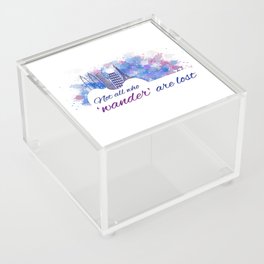 Musical world tour with city skyline watercolor doodle	 Acrylic Box