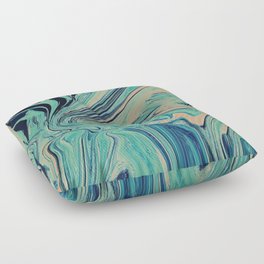 Mediterranean: A pretty abstract digital painting in mint green and pink by Alyssa Hamilton Art  Floor Pillow