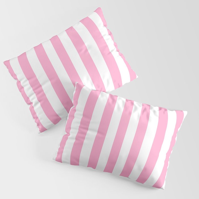 Sweet Lilac Pink Beach Hut Vertical Stripe Fall Fashion Pillow Sham