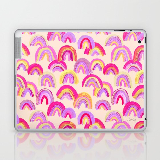 Abstract Rainbow Arcs – Pink Palette Laptop & iPad Skin