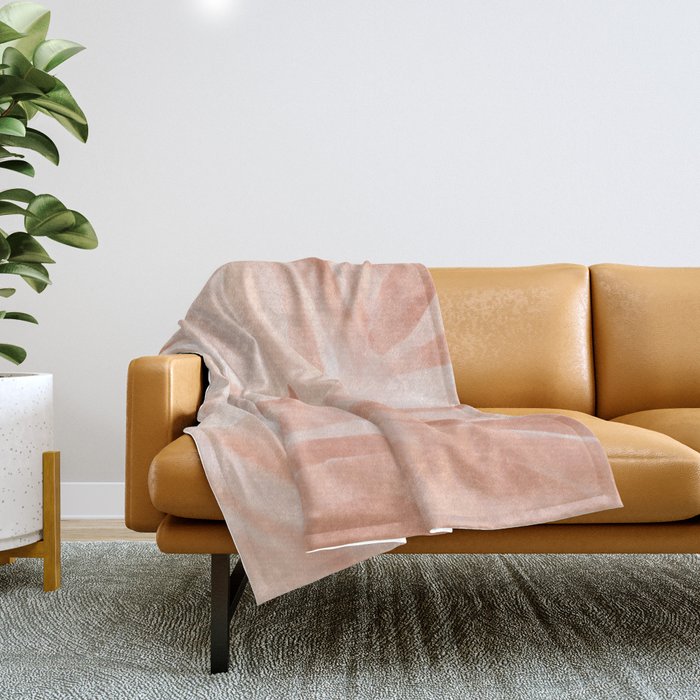 Pastel watercolor leaf detail Throw Blanket