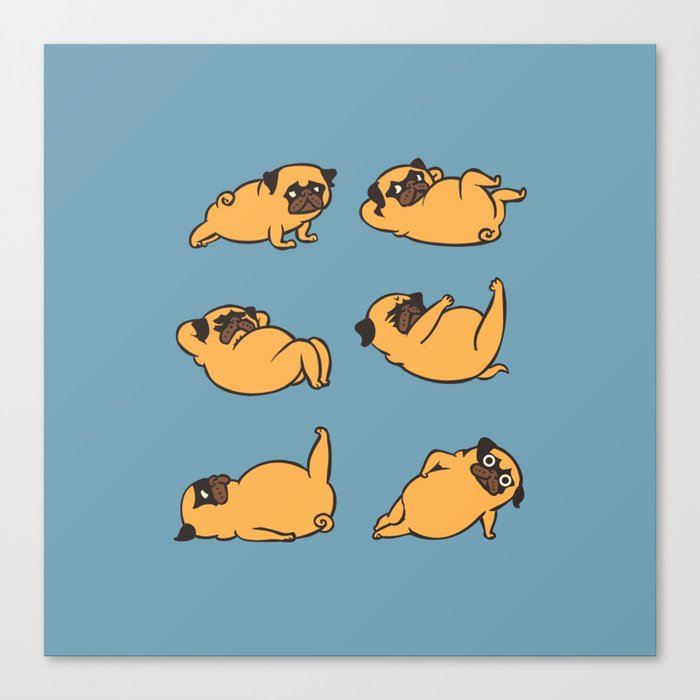 Total Pug Abs Workout Wall Hanging by Huebucket | Society6