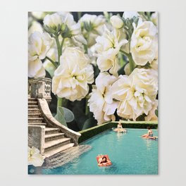Floating Under Flowers Canvas Print