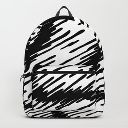 Black and White swirls pattern, Line abstract splatter Digital Illustration Background Backpack