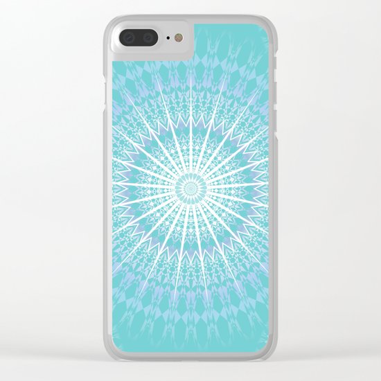 Turquoise Purple Boho Mandala Clear iPhone Case