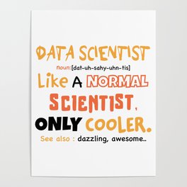Data scientist definition / data gift idea / data analyst Poster