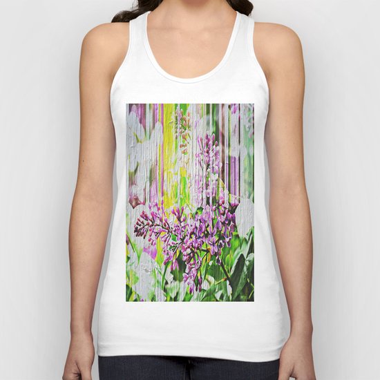 White Washed Painted Lilac Unisex Tank Top