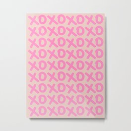 XOXO Print Peach And Pink Hugs And Kisses Minimalistic Wall Art XOXO Pattern Preppy Modern Decor Metal Print | Pattern, Modern, Cute, Fashion, Dorm, Popart, Hug, Graphicdesign, Love, Xoxo 