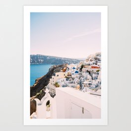 Santorini Oia Sunset - Greece Travel Photography - Greek Island in Summer Art Print