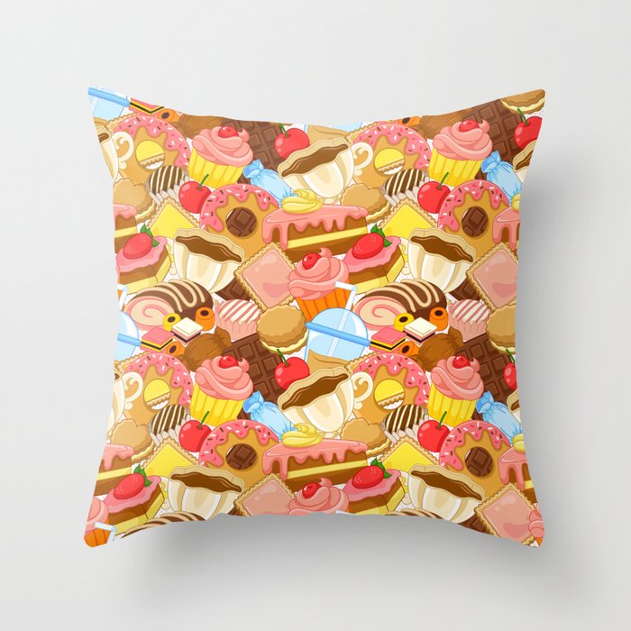 Wall of Cakes Throw Pillow
