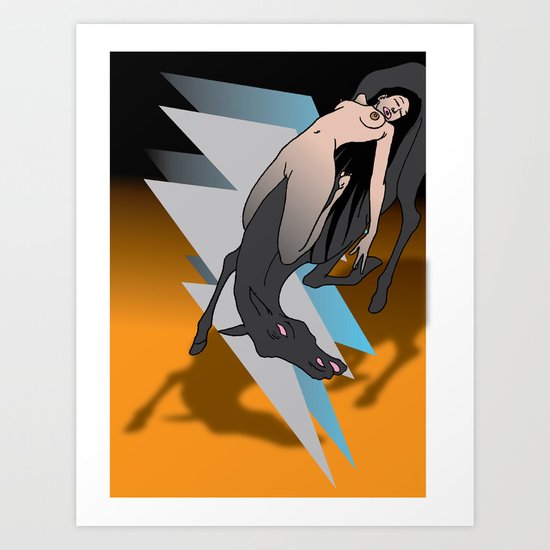horse lady 2 Art Print