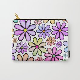 Doodle Daisy Flower v05 Carry-All Pouch | Blossom, Flower, Drawing, Flowers, Graphicdesign, Illustration, Garden, Doodle, Daisies, Nature 