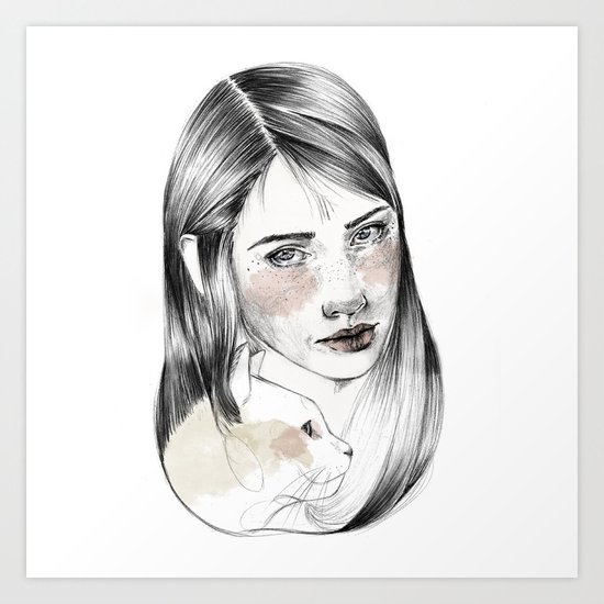 Cat person Art Print