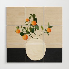  Orange Tree Branch in a Vase 01 Wood Wall Art