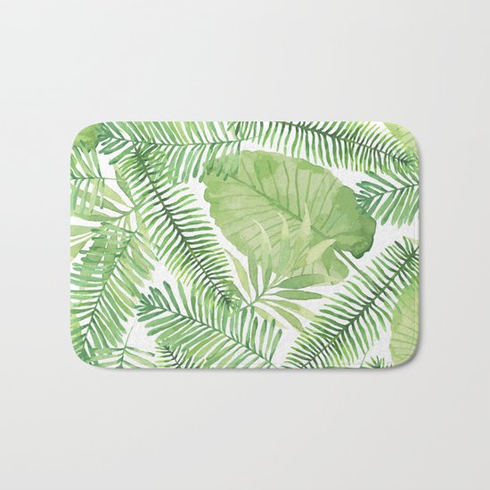 Tropical Branches Pattern 09 Bath Mat