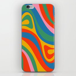 New Groove Retro Swirl Colorful Rainbow Abstract Pattern iPhone Skin