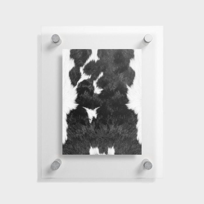 Luxe Animal Print Cowhide in Black and White Floating Acrylic Print