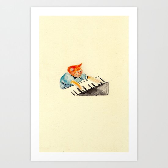 watercolour keyboard Art Print