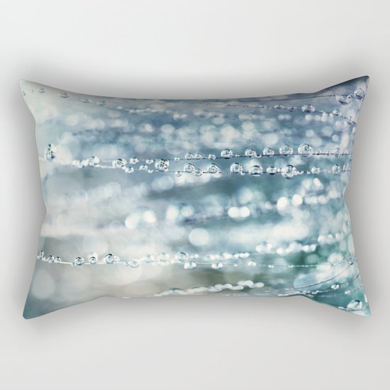 Blue Grass Drops Rectangular Pillow
