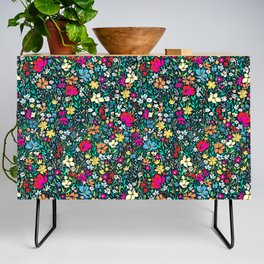 Summer floral print, colorful meadow Credenza