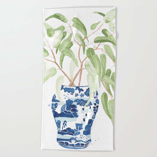 Ginger Jar + Eucalyptus Beach Towel