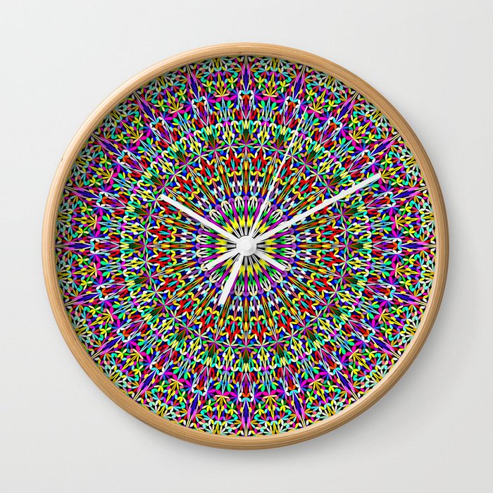 Floral Bohemian Magic Mandala Wall Clock
