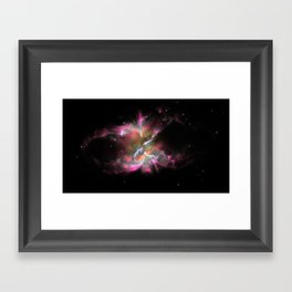 Coral Hot Pink Planetary Nebula Framed Art Print