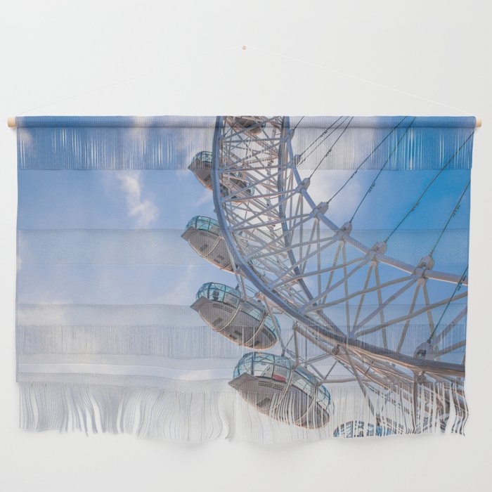 Great Britain Photography - London Eye Under The Blue Cloudy Sky Wall Hanging