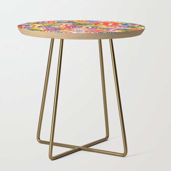 Abstract Colorful Summer Pattern Art Design by Emmanuel Signorino Side Table